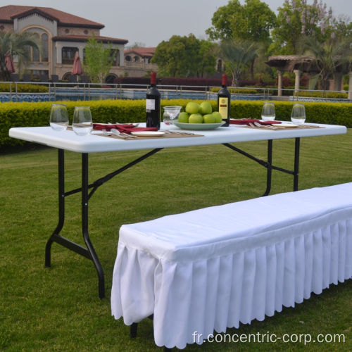 Table pliante en plastique blanc de 6 pieds